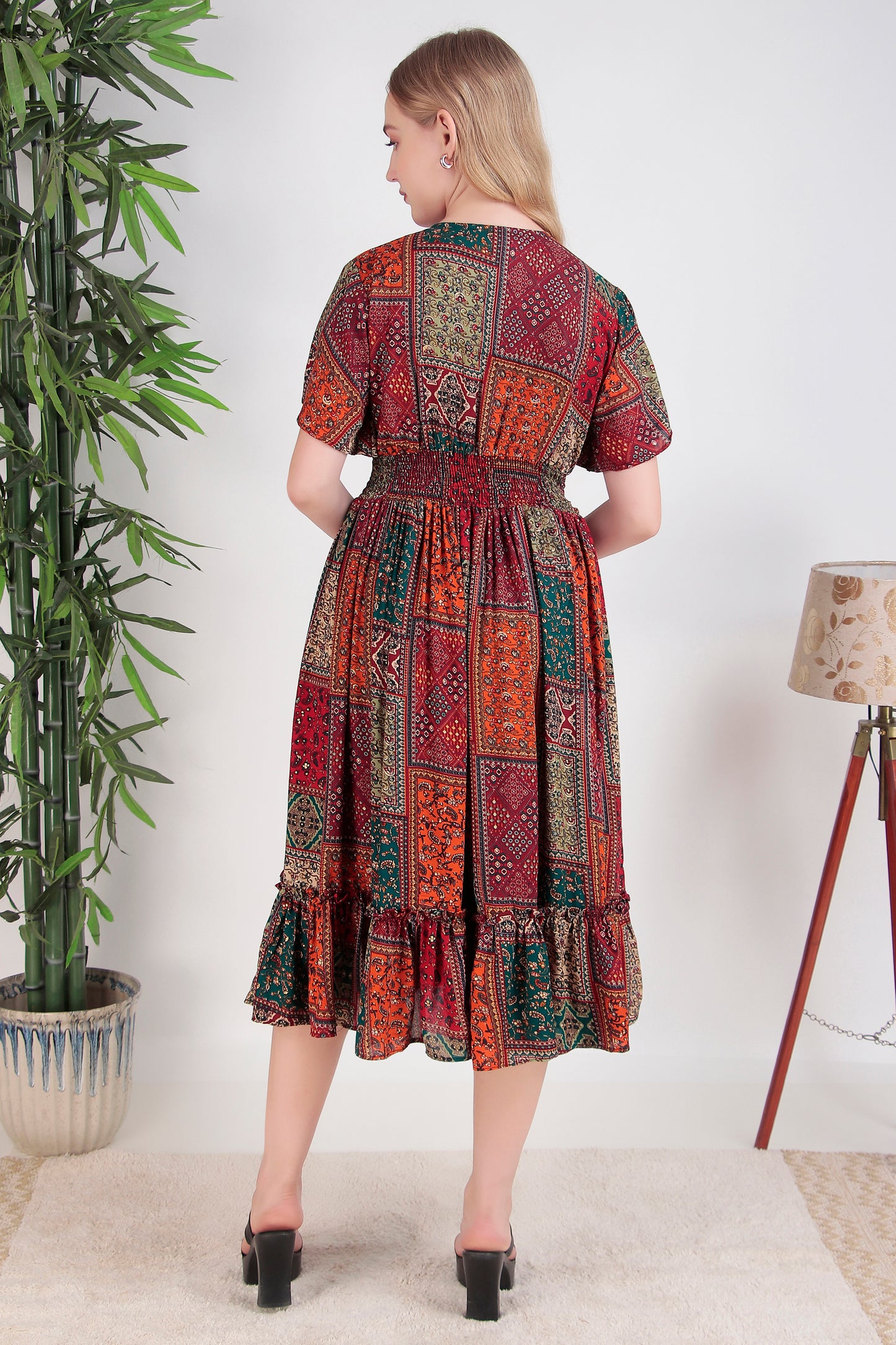 Jaipuri Heritage Midi Dress