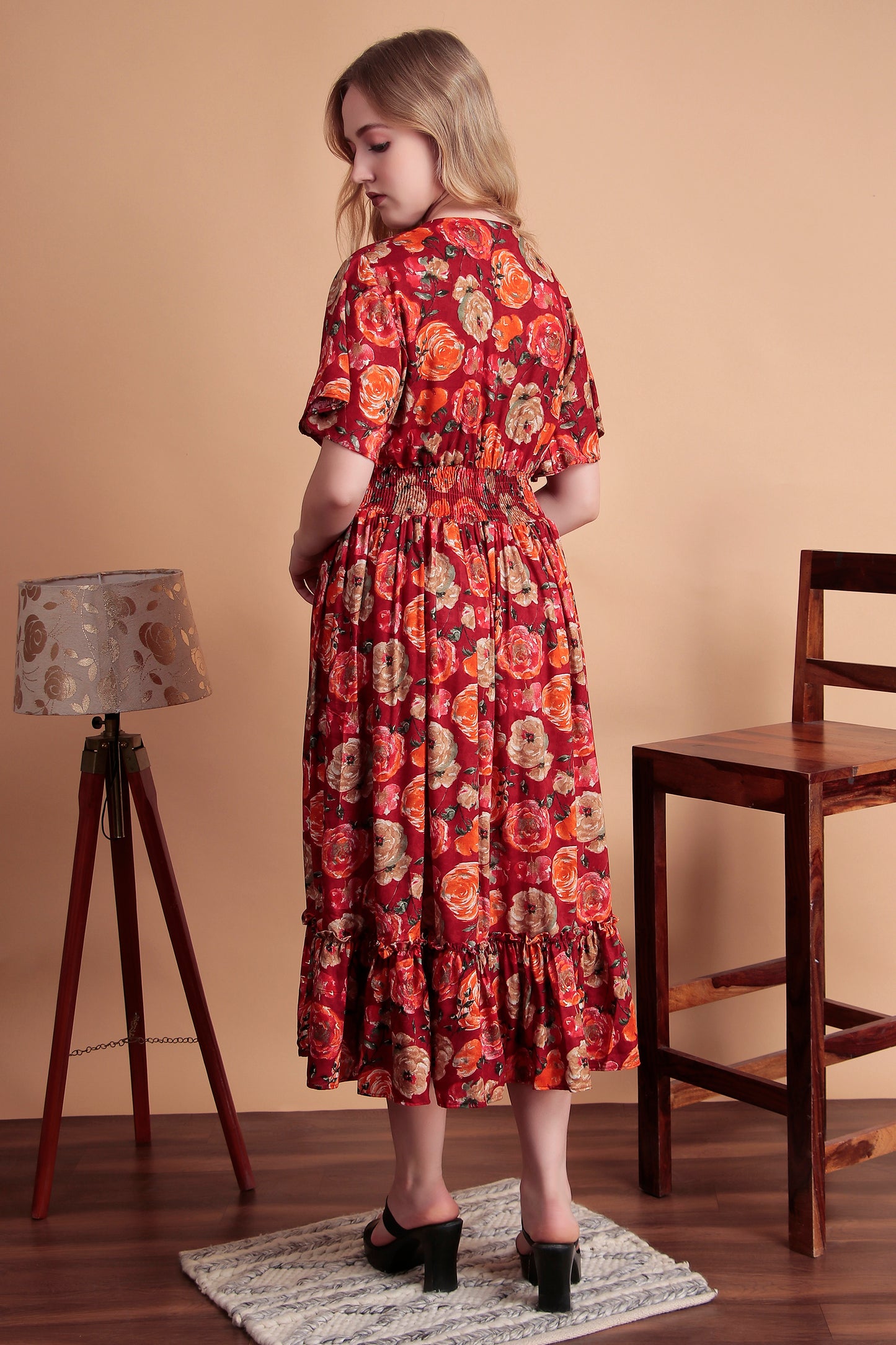 Gulab Ruffle Midi Dress