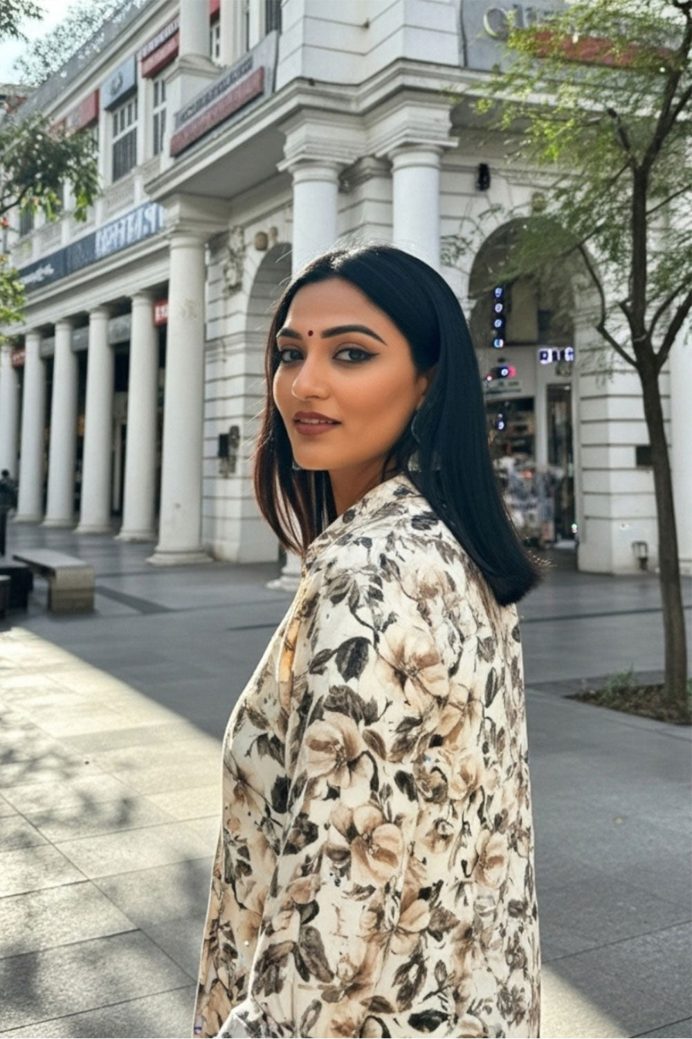 White Charm Floral Print Shirt