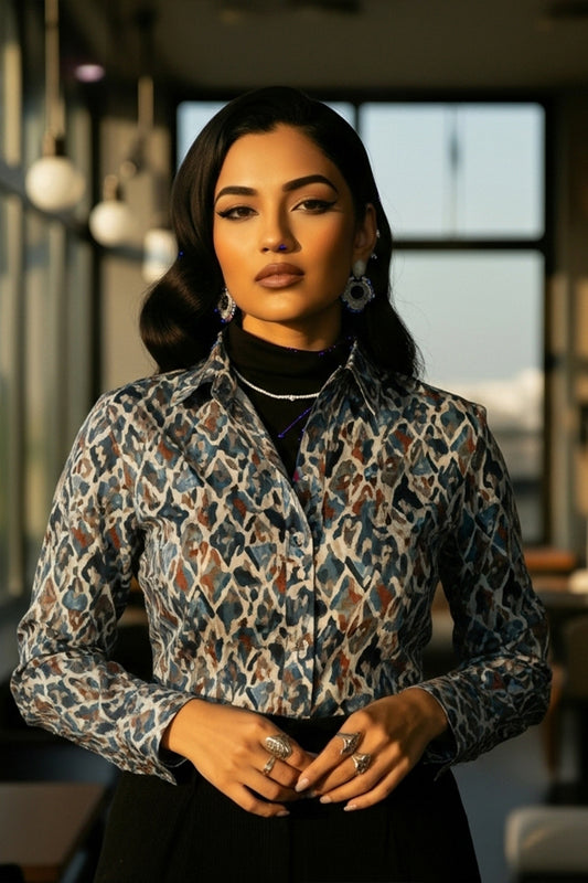 Chic Abstract Grey Shirt