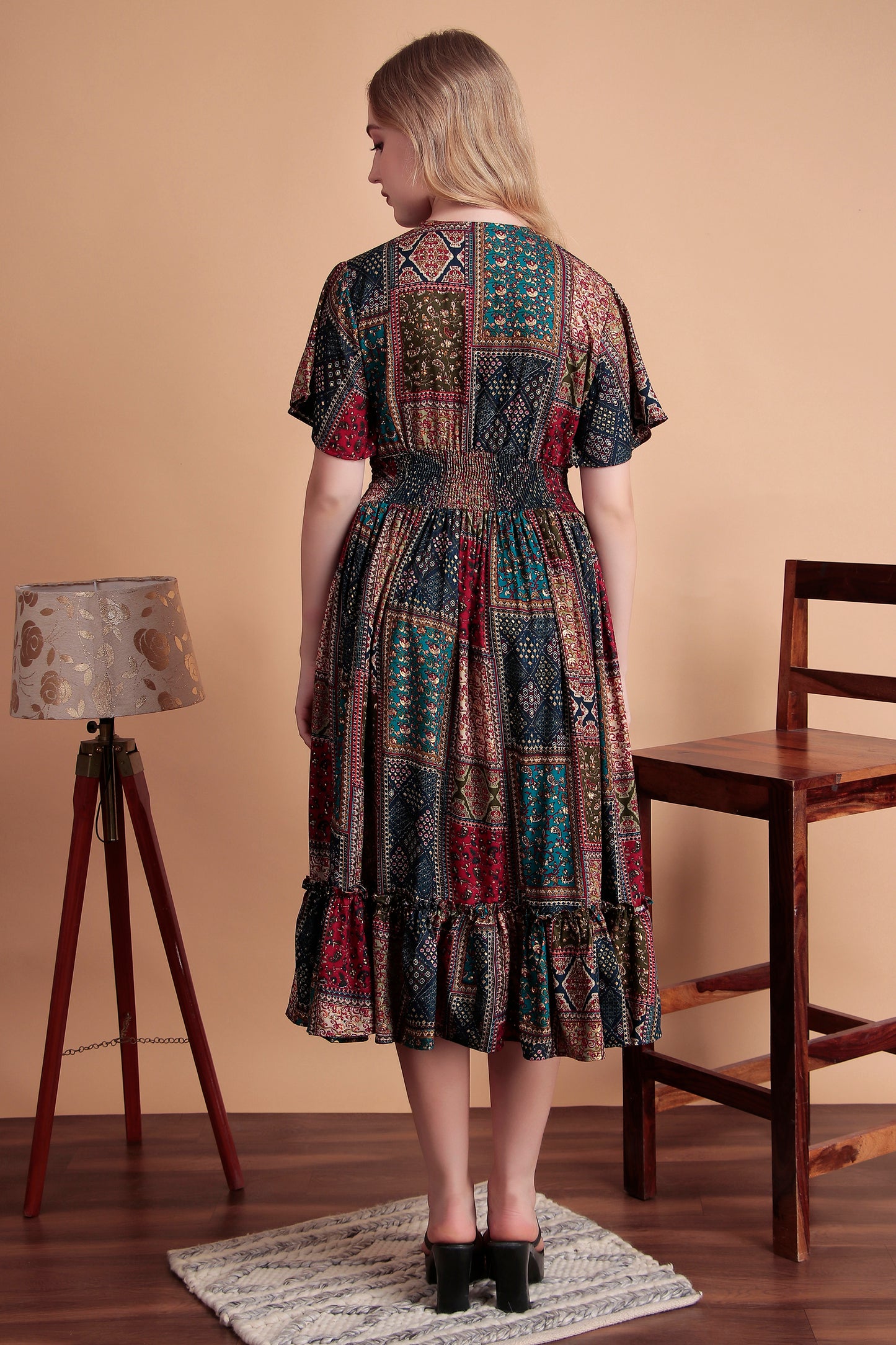 Teal Saanjh Midi Dress