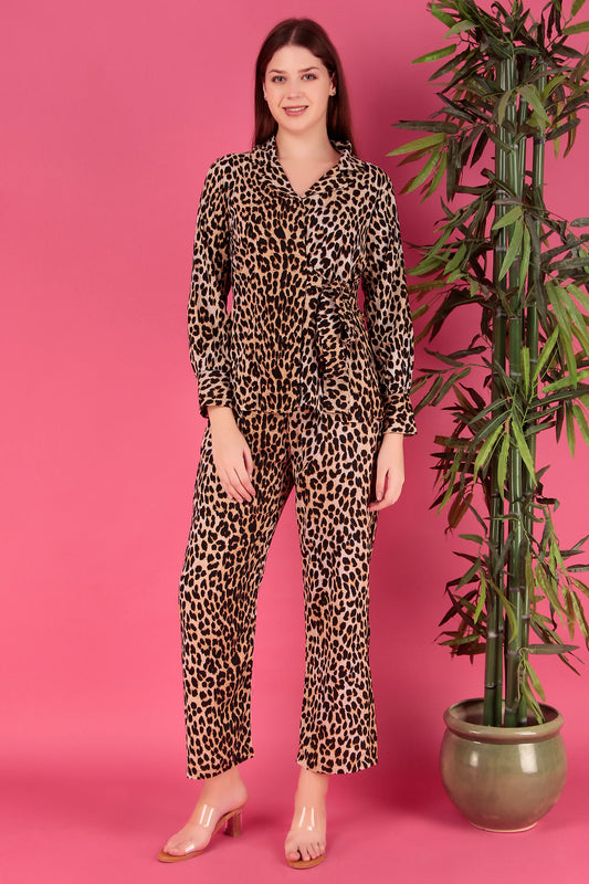 Black Animal Printed Viscose Rayon Co-ord Set