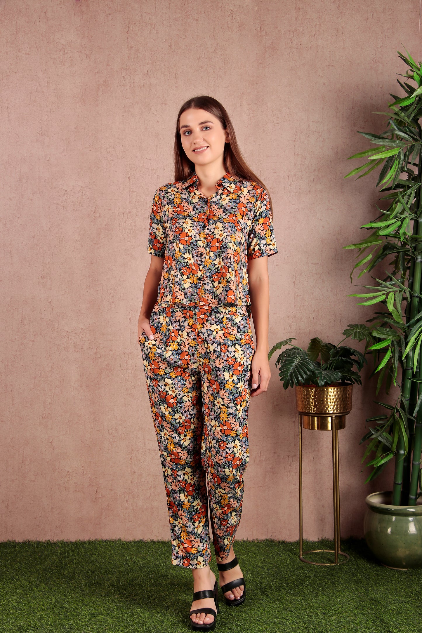 Floral Printed Premium Rayon Ethinic Co-Ord Set