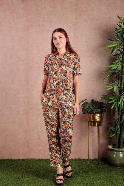 Floral Printed Premium Rayon Ethinic Co-Ord Set