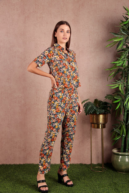 Floral Printed Premium Rayon Ethinic Co-Ord Set