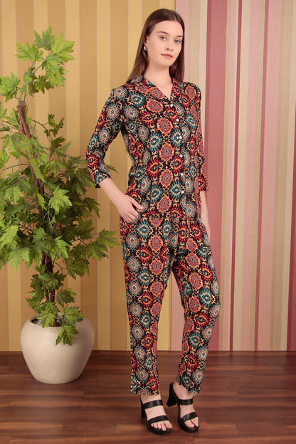 Multicolor flower print co-ord set